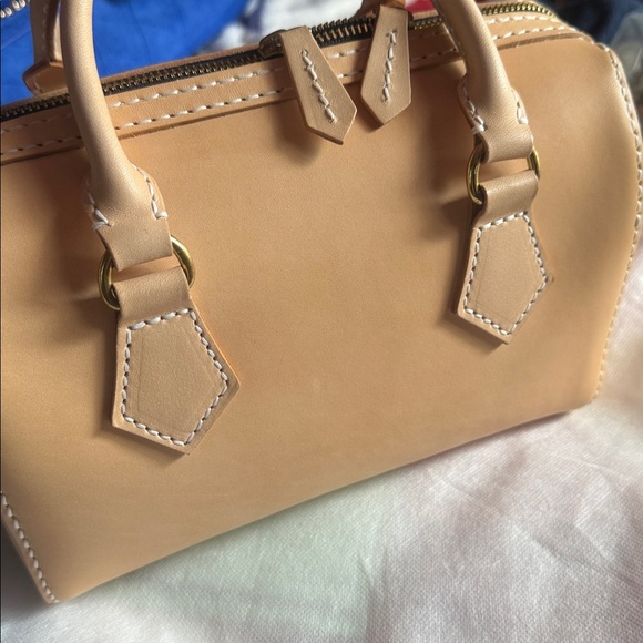 Tan / Cream Leather Handbag Speedy - Picture 11 of 12